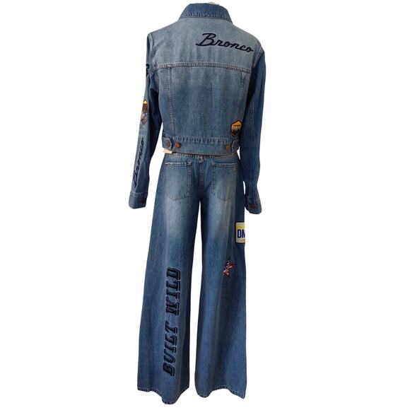 Alice + Olivia X BRONCO JEFF DENIM JACKET XL - Picture 7 of 14